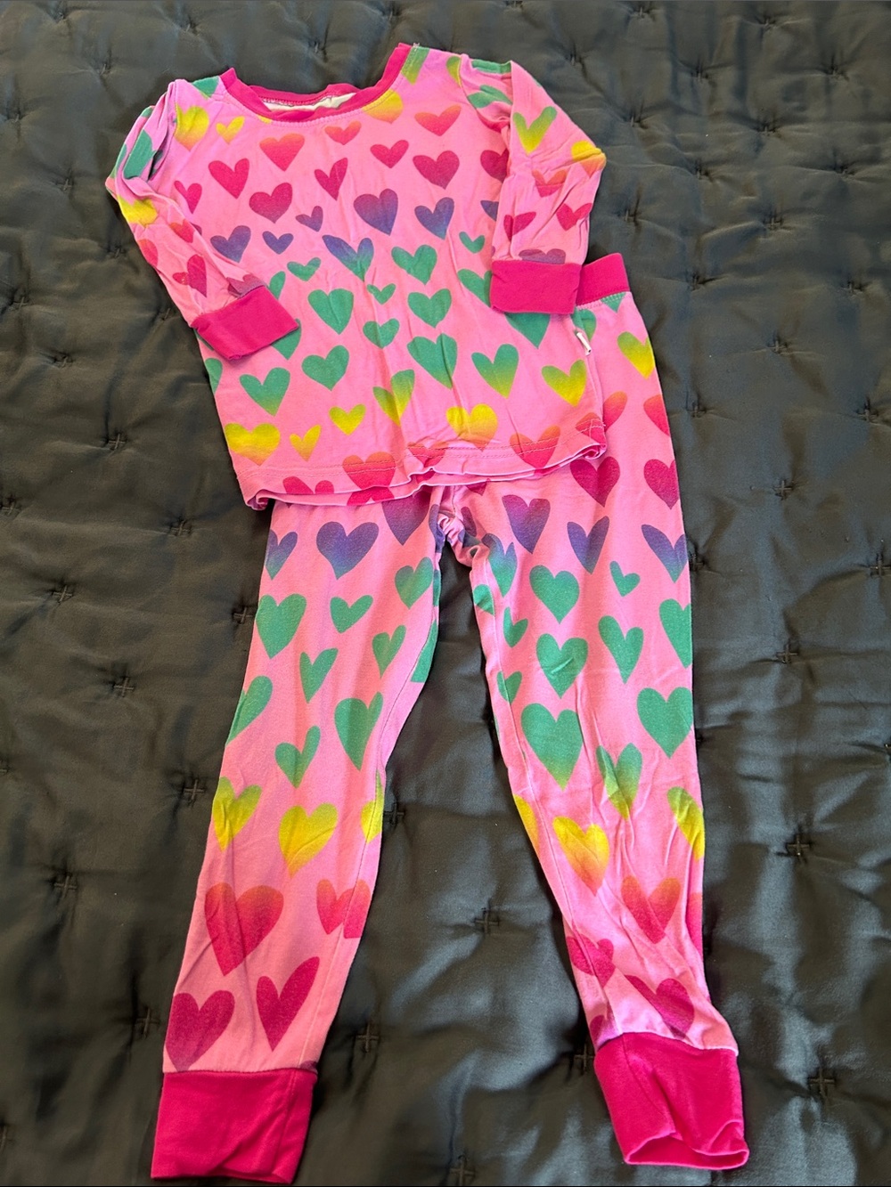 3 for $30 Little Sleepies Pink Heart Print Girls Pajama Set